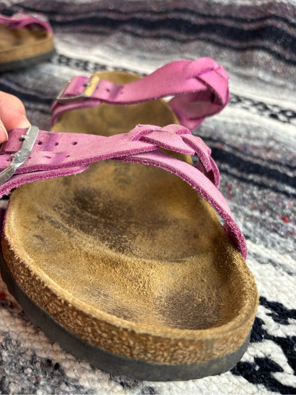 Birkenstock Franca Braided Straps Sandals Festival Fuchsia Size 39 Oiled Leather - Picture 6 of 15